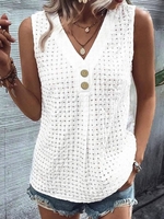 Women Casual Plain Summer Daily Loose Sleeveless Mid-long Regular EC Tank Tops