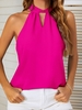 Women Casual Plain Summer Halter Daily Loose Sleeveless Regular Regular Tank Tops