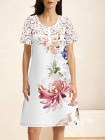 Women Casual Plain Summer High Elasticity Vacation Loose Short H-Line No Dresses