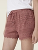 Women Casual Plain Summer Lace Natural Daily Loose Shorts Regular Shorts