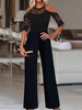 Women Casual Plain Summer Micro-Elasticity Daily Loose Jersey Short sleeve H-Line Jumpsuits