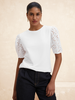Women Casual Plain Summer Micro-Elasticity Lace Short Sleeve Crew Neck H-Line Regular T-shirts