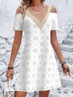 Women Casual Plain Summer Natural Daily Short Sleeve A-Line Regular No Dresses