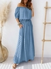 Women Casual Plain Summer Natural Loose Long Best Sell Half sleeve EC Dresses
