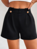 Women Casual Plain Summer Natural No Elasticity Daily Standard Straight pants UC Shorts