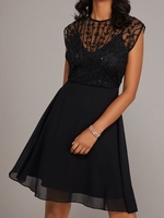 Women Casual Plain Summer Natural No Elasticity Short Cap Sleeve Crew Neck H-Line Dresses