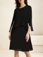 Women Casual Plain Summer Natural No Elasticity Short Crew Neck H-Line Regular Dresses