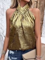 Women Casual Plain Summer No Elasticity Daily Loose Regular H-Line Regular Shirts