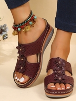 Women Casual Plain Summer Patent Leather Flat Heel Round Toe Pu Slide Sandals Rubber Slide Sandals