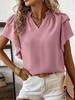 Women Casual Plain Summer Polyester Daily Cap Sleeve Regular H-Line Regular Shirts