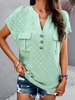 Women Casual Plain Summer Polyester Daily Loose Regular H-Line Regular Shirts