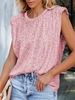 Women Casual Plain Summer Polyester Glitter Loose Crew Neck Regular H-Line Tank Tops