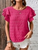 Women Casual Plain Summer Polyester No Elasticity Cap Sleeve Crew Neck Regular Regular Shirts
