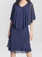 Women Casual Plain Summer Polyester No Elasticity Daily Loose Midi H-Line Dresses