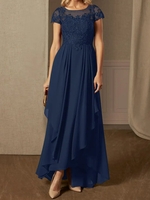 Women Casual Plain Summer Polyester No Elasticity Daily Maxi Crew Neck No Dresses