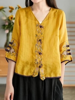 Women Casual Plain Summer Polyester No Elasticity Loose Half Sleeve Crew Neck Regular Shirts