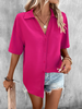 Women Casual Plain Summer Polyester No Elasticity Loose Short sleeve Regular NL Blouses