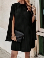 Women Casual Plain Summer Polyester No Elasticity Party Crew Neck H-Line No Dresses