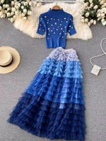 Women Casual Plain Summer Polyester Regular Fit Short Sleeve Crew Neck Top With Skirt Regular Two-Piece Sets