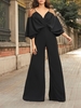 Women Casual Plain Summer Polyester V neck Micro-Elasticity Daily Loose Long Jumpsuits