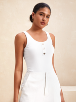 Women Casual Plain Summer Viscose Micro-Elasticity Loose Sleeveless Crew Neck Regular Tank Tops