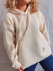 Women Casual Plain Winter Acrylic Hoodie Daily Loose Long Sleeve H-Line Sweaters