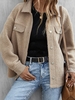 Women Casual Plain Winter Buttoned Daily Loose Best Sell Long sleeve H-Line Teddy Jacket