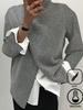 Women Casual Plain Winter Heavyweight Daily Long Sleeve Turtleneck Regular H-Line Sweaters