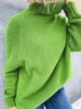 Women Casual Plain Winter Natural Micro-Elasticity Long sleeve Turtleneck Wool/Knitting Mid-long Tunic Sweater Knit Jumper