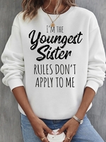 Women Casual Plain Winter Polyester Daily Long sleeve H-Line Regular Medium Elasticity Sweatshirts