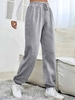 Women Casual Plain Winter Polyester Natural Heavyweight Micro-Elasticity Daily Ankle Banded Pants Sweatpants