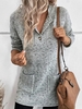 Women Casual Plain Winter V neck Loose Standard Long sleeve Mid-long Regular Tunic Sweater Knit Jumper