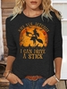 Women Casual Spring/Fall Festival Micro-Elasticity Loose Jersey Halloween Long sleeve H-Line T-shirts