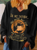 Women Casual Spring/Fall Festival V neck Daily Loose Jersey Long sleeve H-Line T-shirts