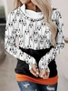 Women Casual Spring/Fall Halloween (pumpkin) Polyester Stand Collar Heavyweight Party Loose Long Sleeve Sweatshirts