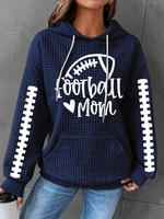 Women Casual Spring/Fall Text Letters Hoodie Micro-Elasticity Daily Regular H-Line Regular Hoodies