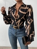 Women Casual Spring/Fall Text Letters Polyester No Elasticity Daily H-Line Regular Shirt Collar Blouses