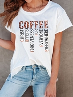 Women Casual Summer Sentence Polyester Loose Short sleeve H-Line Regular Medium Elasticity Shirts