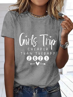 Women Casual Summer Text Letters Daily Loose Short sleeve Regular H-Line Regular T-shirts