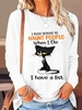Women Casual Summer Text Letters Daily Regular Fit Halloween Crew Neck Cotton-Blend H-Line Shirts