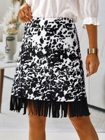 Women Casual Summer Zebra Polyester Mid-weight Casual Skirt Mid-waist skirt Shorts Skirts