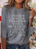 Women Casual Text Letters Autumn Micro-Elasticity Daily Jersey Regular H-Line Regular T-shirt