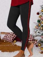 Women Casual Winter Christmas Natural Daily Tight Long Legging H-Line Leggings