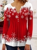 Women Casual Winter Christmas Snowman Daily Loose Christmas Long sleeve A-Line Medium Elasticity Tunic Tops