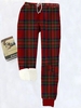 Women Casual Winter Plaid Loose Drawstring Jersey Warmth Long Ankle Banded Pants Sweatpants