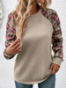 Women Casual Winter Plaid Micro-Elasticity Daily Standard Long sleeve Crew Neck Regular Sweatshirts