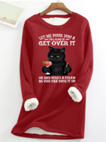 Women Casual Winter Santa Claus Micro-Elasticity Daily Regular Fit Christmas Regular H-Line Sweatshirts