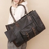 Women Coffee Vintage Leather Large PU Bags Travel Tote Purse Book Bags