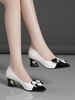 Women Color Block All Season Elegant Applique Party Block Heel PU Pu Shallow Shoes Flats