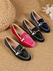 Women Color Block All Season Urban Metal Daily Flat Heel Plus Size Slip On Non-Slip Loafers